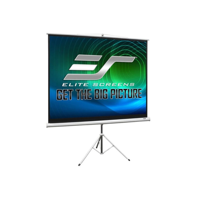 Ecran proiectie cu trepied, 240 x 180 cm, profesional, EliteScreens T120NWV1, Format 4:3, Carcasa Alba
