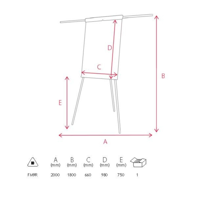 Flipchart magnetic 68 x 105 cm, cu brate - Memoboards
