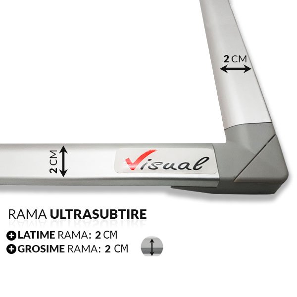 Pachet tabla magnetica alba VISUAL - 120x220 cm