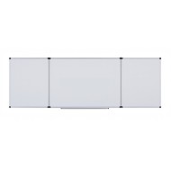 Tabla alba magnetica, triptica, 120x180cm + 2 x 90x120cm, cu 5 suprafete de scris, Optima
