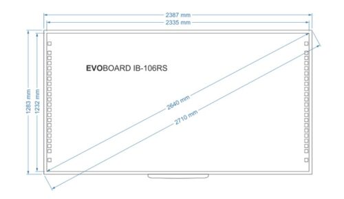 Tabla interactiva 106″ EVOBOARD IB-106RS, 16:9, tehnologie tactila IR, 10 puncte de atingere