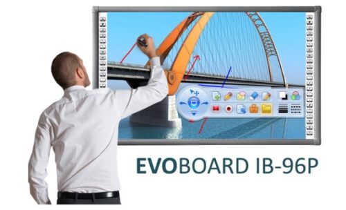 Tabla interactiva EVOBOARD IB-96P, 16:10, tehnologie tactila IR, 10 puncte de atingere